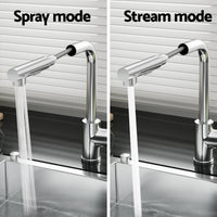 Kitchen Mixer Tap Pull Out Rectangle 2 Mode Sink Basin Faucet Swivel WELS Chrome