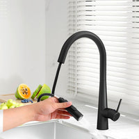 Cefito Kitchen Mixer Tap Pull Out Round 2 Mode Sink Basin Faucet Swivel WELS Black