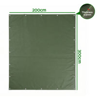 Instahut 2x3m Tarp Tarpaulin 600GSM Camping Canvas Heavy Duty Water Resistant