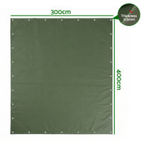 Instahut 3x4m Tarp Tarpaulin 600GSM Camping Canvas Heavy Duty Water Resistant