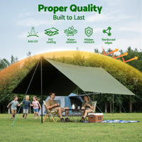 Instahut 3x4m Tarp Tarpaulin 600GSM Camping Canvas Heavy Duty Water Resistant