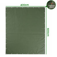 Instahut 4x6m Tarp Tarpaulin 600GSM Camping Canvas Heavy Duty Water Resistant