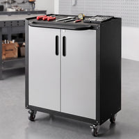 Giantz Rolling Tool Cabinet Heavy-Duty Storage Cabinet Adjustable Shelf Black and Grey