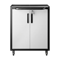 Giantz Rolling Tool Cabinet Heavy-Duty Storage Cabinet Adjustable Shelf Black and Grey