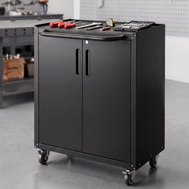 Giantz Rolling Tool Cabinet Heavy-Duty Storage Cabinet Adjustable Shelf Black
