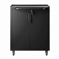 Giantz Rolling Tool Cabinet Heavy-Duty Storage Cabinet Adjustable Shelf Black