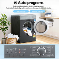 Devanti 7kg Tumble Dryer Vented 15 Auto Programs - Grey