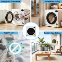 Devanti 6kg Tumble Dryer, Intelligent Touch Screen Clothes Dryer with 4 Drying Modes Stainless Steel Drum, 54x60x67.5cm