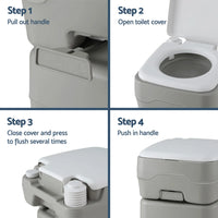 Weisshorn 20L Portable Camping Toilet Shower Tent Changing Room Outdoor Loo Set