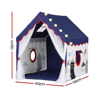 Keezi Kids Play Tent Playhouse Castle with Floor Mat String Ball Light 134X103CM