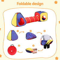 Keezi Kids Playhouse Play Tent Pop Up Teepee Castle Crawl Tunnel Outdoor Indoor Toys Children Gift