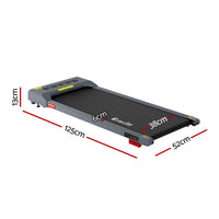 Everfit 3 in 1 Treadmill Electric Walking Pad Incline Under Desk Home Gym 380mm Grey