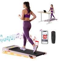 Everfit 3 in 1 Treadmill Electric Walking Pad Incline Under Desk Home Gym 380mm Pink