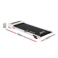 Everfit Treadmill Electric Walking Pad Incline Under Desk Home Gym 380mm White