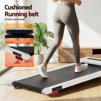Everfit Treadmill Electric Walking Pad Incline Under Desk Home Gym 380mm White
