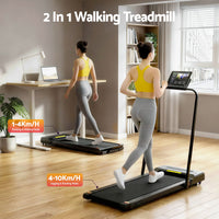 Everfit 2 in 1 Treadmill Electric Walking Pad Under Desk Home Gym Fitness 380mm Black