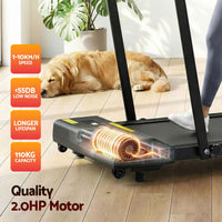 Everfit 2 in 1 Treadmill Electric Walking Pad Under Desk Home Gym Fitness 380mm Black