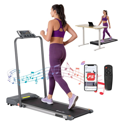 Everfit 2 in 1 Treadmill Electric Walking Pad Under Desk Home Gym Fitness 380mm Grey