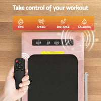 Everfit 2 in 1 Treadmill Electric Walking Pad Under Desk Home Gym Fitness 380mm Pink