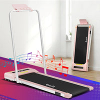 Everfit 2 in 1 Treadmill Electric Walking Pad Under Desk Home Gym Fitness 380mm Pink