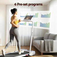 Everfit 3 in 1 Walking Pad Treadmill 12% Incline Foldable Under Desk Treadmills for Home Gym With 38cm Wide Belt White