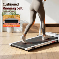 Everfit 3 in 1 Walking Pad Treadmill 12% Incline Foldable Under Desk Treadmills for Home Gym With 38cm Wide Belt White