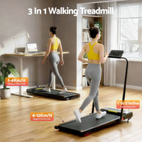 Everfit Treadmill Electric Walking Pad Incline Under Desk 380mm Black