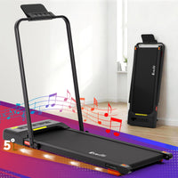 Everfit 3 in 1 Treadmill Electric Walking Pad Under Desk Office Home Gym Incline 380mm Black