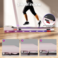 Everfit Treadmill Electric Walking Pad Incline Under Desk 380mm Pink