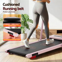Everfit 3 in 1 Treadmill Electric Walking Pad Incline Under Desk 380mm Pink