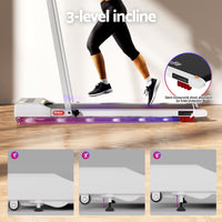 Everfit Treadmill Electric Walking Pad Incline Under Desk 380mm White