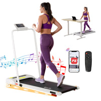 Everfit 3 in 1 Treadmill Electric Walking Pad Incline Under Desk 380mm White