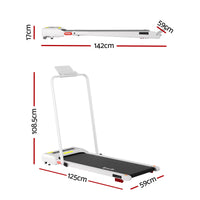 Everfit 3 in 1 Treadmill Electric Walking Pad Incline Under Desk 380mm White