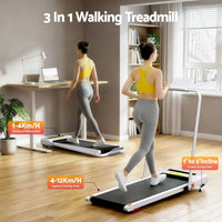 Everfit Treadmill Electric Walking Pad Incline Under Desk 380mm White