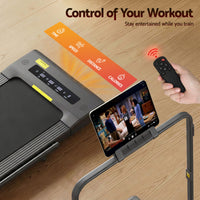 Everfit 2 in 1 Treadmill Electric Walking Pad Under Desk Home Gym Fitness 400mm Grey