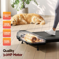 Everfit 3 in 1 Treadmill Electric Walking Pad with Incline Under Desk Home Gym Black