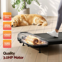 Everfit Treadmill Electric Walking Pad with Incline Under Desk Home Gym Black