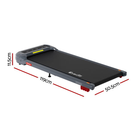 Everfit Treadmill Electric Walking Pad with Incline Under Desk Home Gym Grey