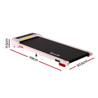 Everfit Treadmill Electric Walking Pad with Incline Under Desk Home Gym Pink