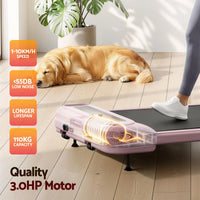 Everfit Treadmill Electric Walking Pad with Incline Under Desk Home Gym Pink