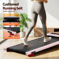 Everfit Treadmill Electric Walking Pad with Incline Under Desk Home Gym Pink