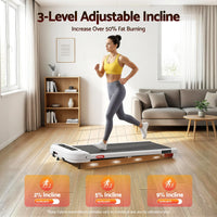 Everfit Treadmill Electric Walking Pad with Incline Under Desk Home Gym White