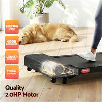 Everfit Treadmill Electric Walking Pad Under Desk Home Gym Fitness 400mm Black