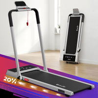 Everfit 3 in 1 Walking Pad Treadmill 20% Auto Incline Under Desk Foldable Treadmills for Home With 40cm Wide Belt Silver