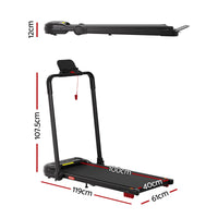 Everfit 3 in1 Treadmill Electric Walking Pad with Incline Foldable for Home Gym Black