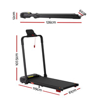 Everfit Treadmill Electric Walking Pad with Incline Foldable for Home Gym Black