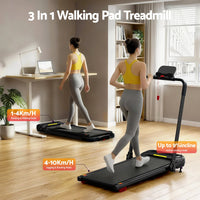 Everfit Treadmill Electric Walking Pad with Incline Foldable for Home Gym Black