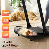 Everfit Treadmill Electric Walking Pad with Incline Foldable for Home Gym Black