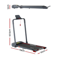 Everfit 3 in 1 Treadmill Electric Walking Pad with Incline Foldable for Home Gym Grey