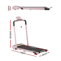Everfit 3 in 1 Treadmill Electric Walking Pad with Incline Foldable for Home Gym Pink